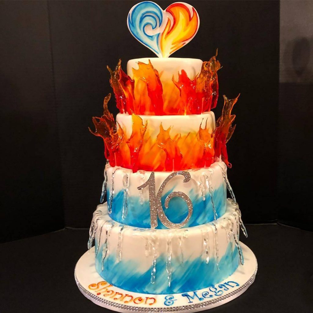 Fire and Ice Party Cake Ideas
