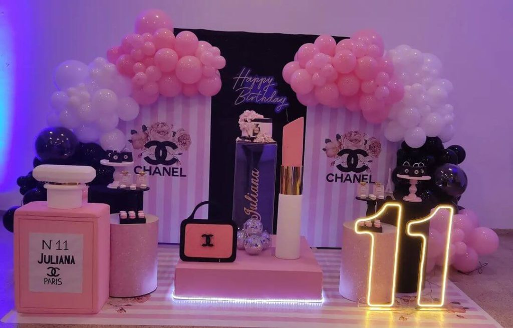 Chanel party backdrop ideas