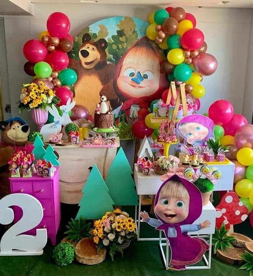 Masha and the bear birthday party decoration ideas