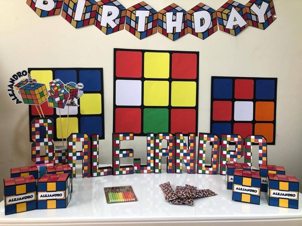Rubik's Cube Party Decoration Ideas